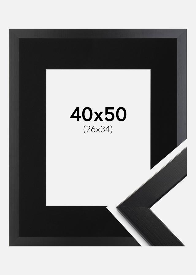 Ramme Trendline Sort 40x50 cm - Passepartout Sort 27x35 cm
