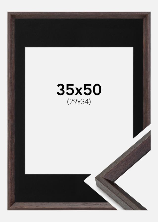 Ramme Globe Espresso 35x50 cm - Passepartout Sort 30x35 cm