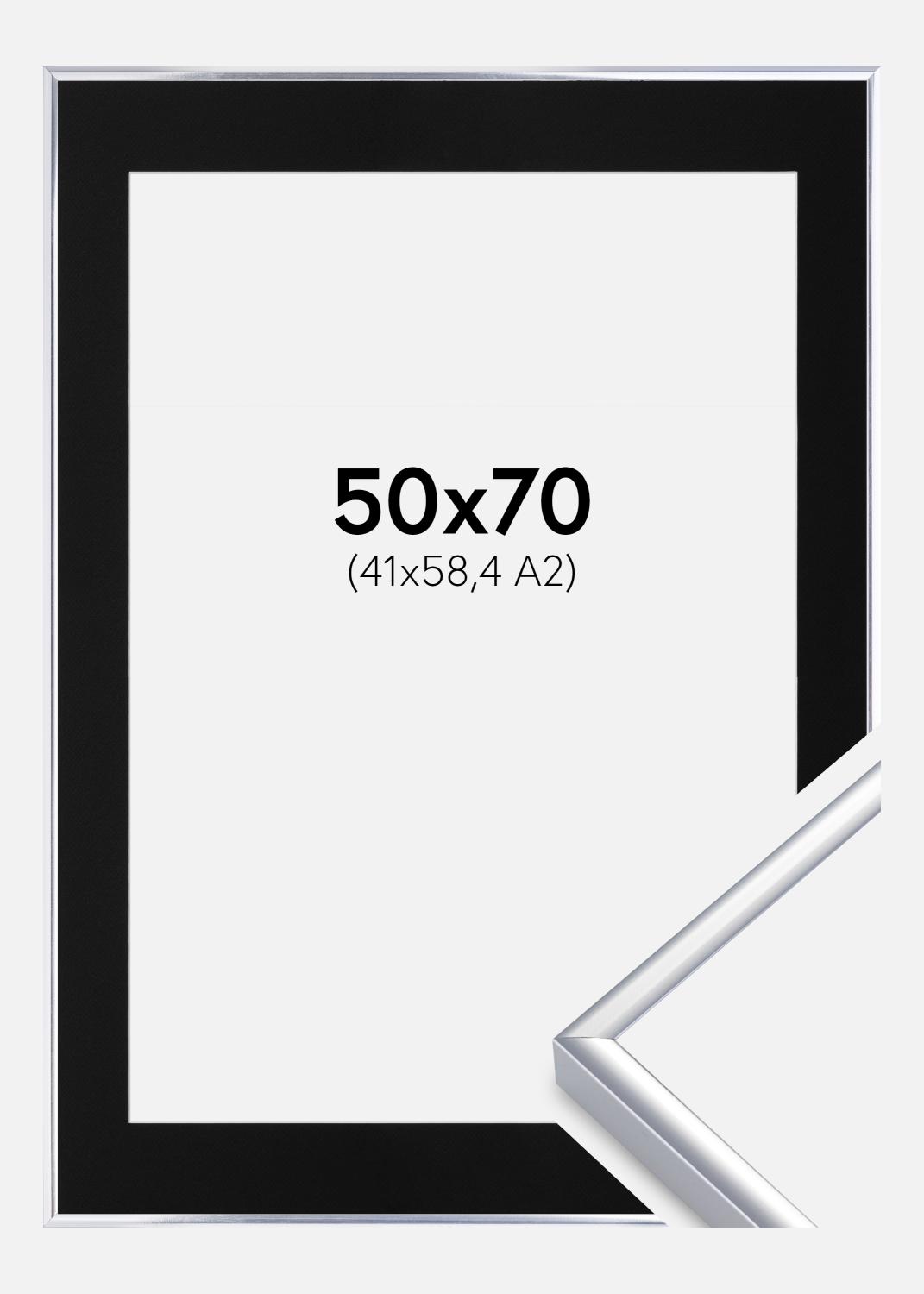 Product Image for Ramme Aluminium Blank Sølv 50x70 cm - Passepartout Sort 42x59,4 cm (A2)