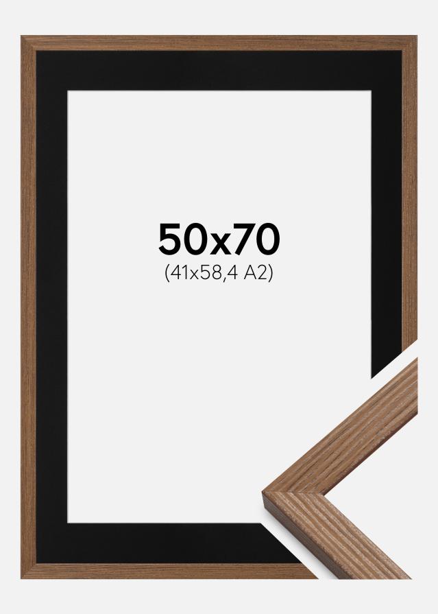 Ramme Fiorito Mørk Eg 50x70 cm - Passepartout Sort 42x59,4 cm (A2)