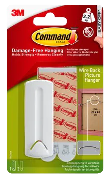 3M Command Billedophæng til Wire Hvid - 2,2 kg