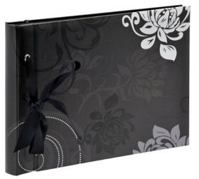 Grindy Fotoalbum Sort - 23,5x16 cm (40 Sorte sider / 20 blade)