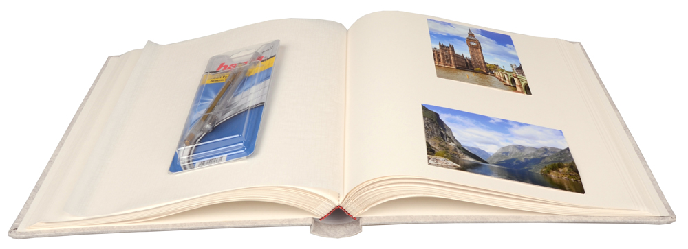 Henzo Basic Line Fotoalbum Hvid - 30x36 cm (80 Hvide sider / 40 blade)