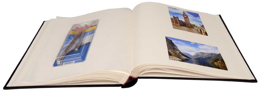 Henzo Basic Line Fotoalbum Sort - 30x36 cm (80 Hvide sider / 40 blade)