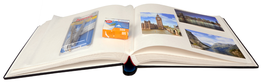 Henzo Gran Cara Premium Fotoalbum - Sort - 31x33 cm (100 Hvide sider / 50 blade)