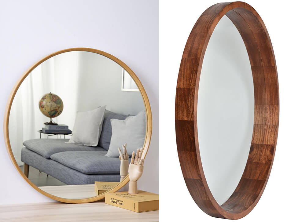 Runde spejle – træspejl – egetræsspejl