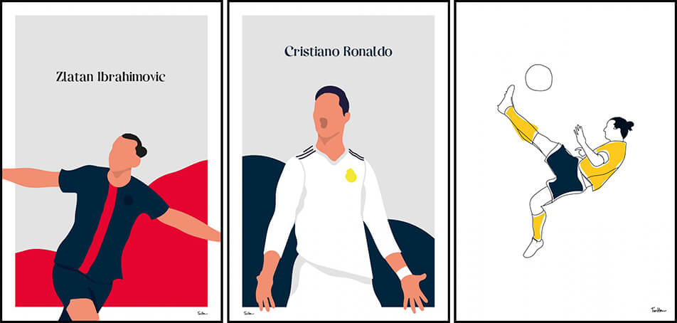 Zlatan-plakat og Ronaldo-plakat