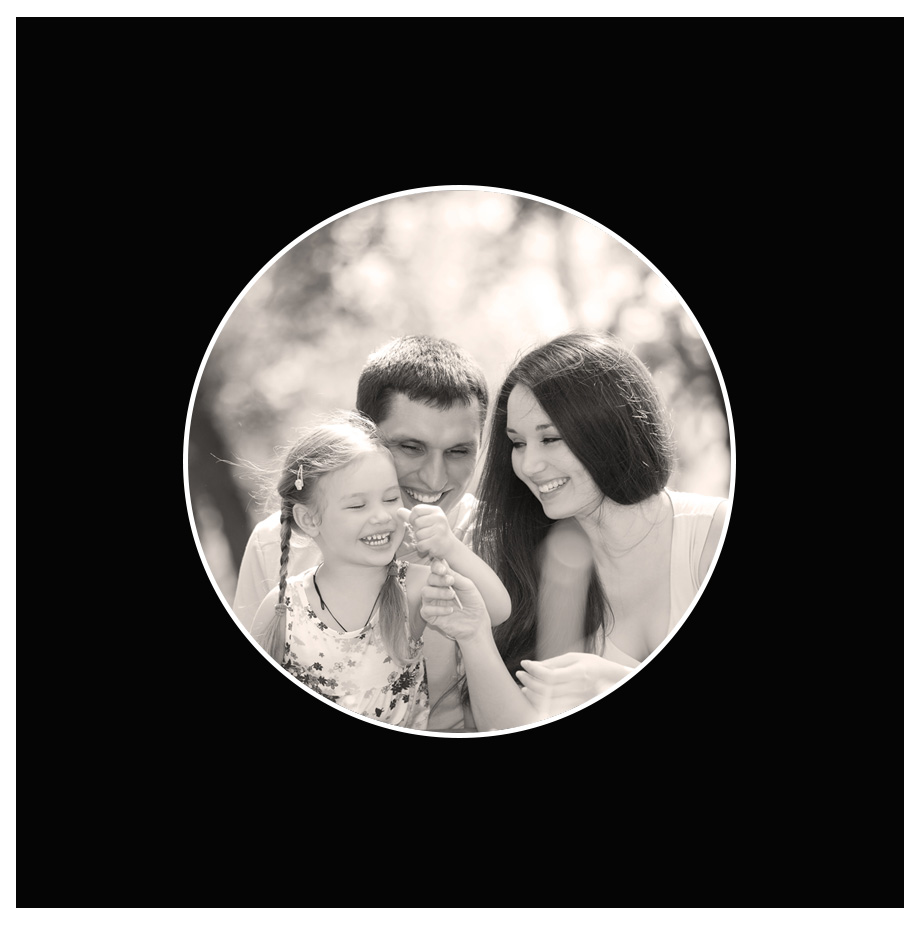 Product Image for Passepartout Rund Sort 10x10 cm (6x6 cm)
