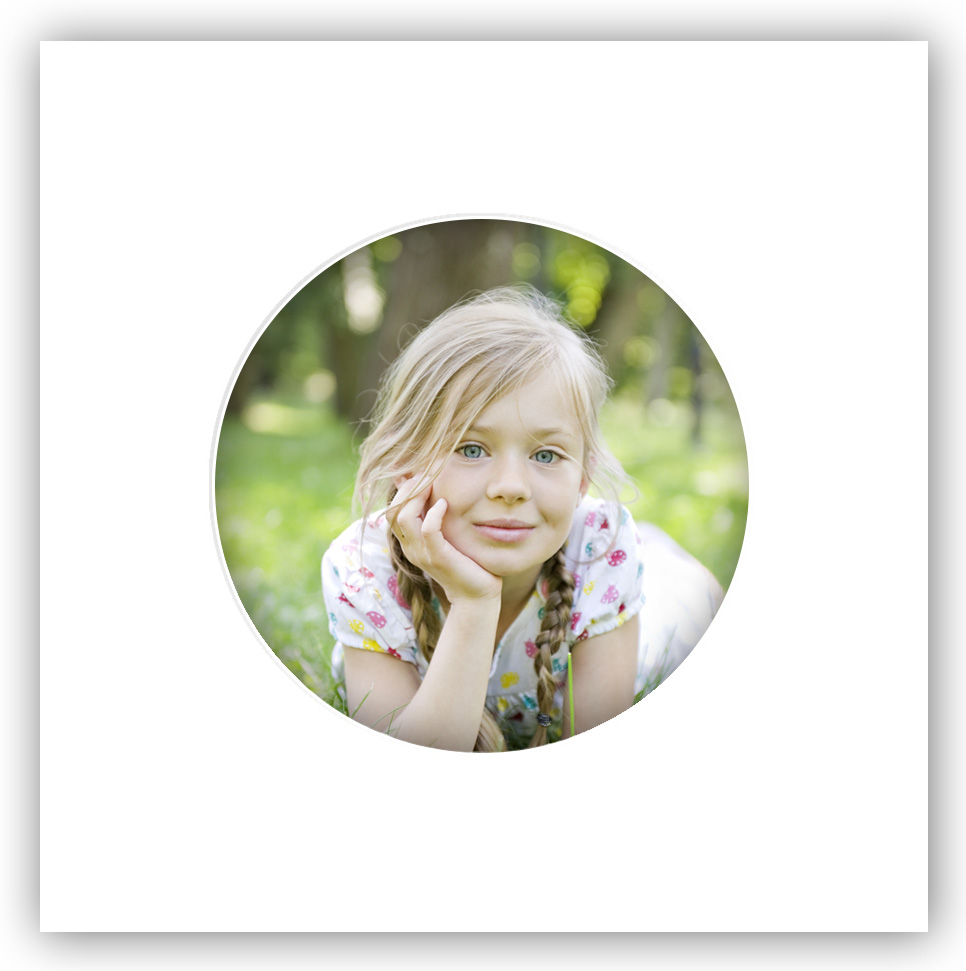 Product Image for Passepartout Rund Hvid 10x10 cm (6x6 cm)