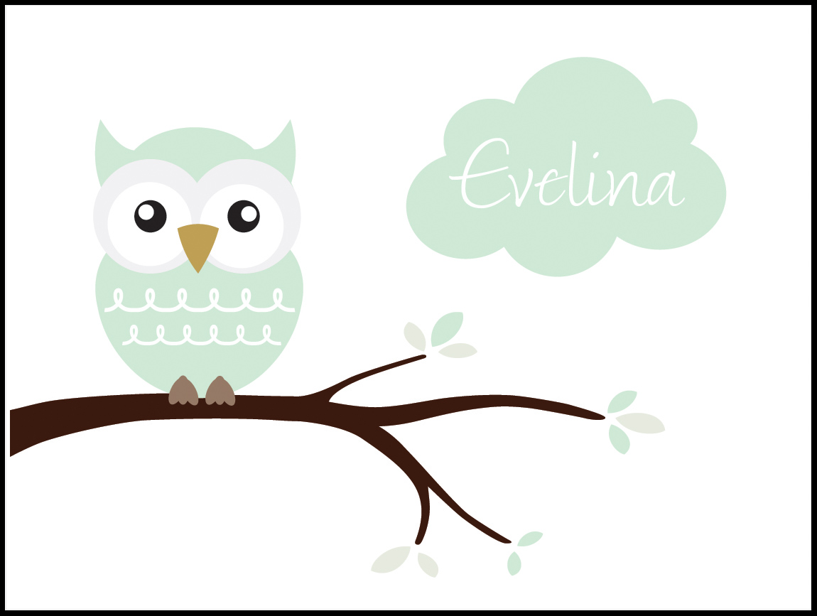 Product Image for Owl Name Poster Light Green (21x29,7 cm (A4))